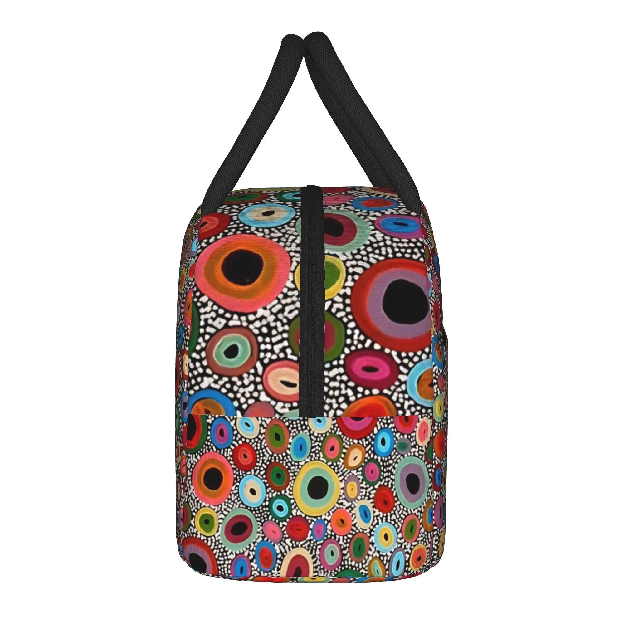 Yayoi Kusama Abstract Face Lunch Bag Japanese Artist Portable Lunch Box Adult Travel Cooler Bag Leisure Thermal Lunch Bags