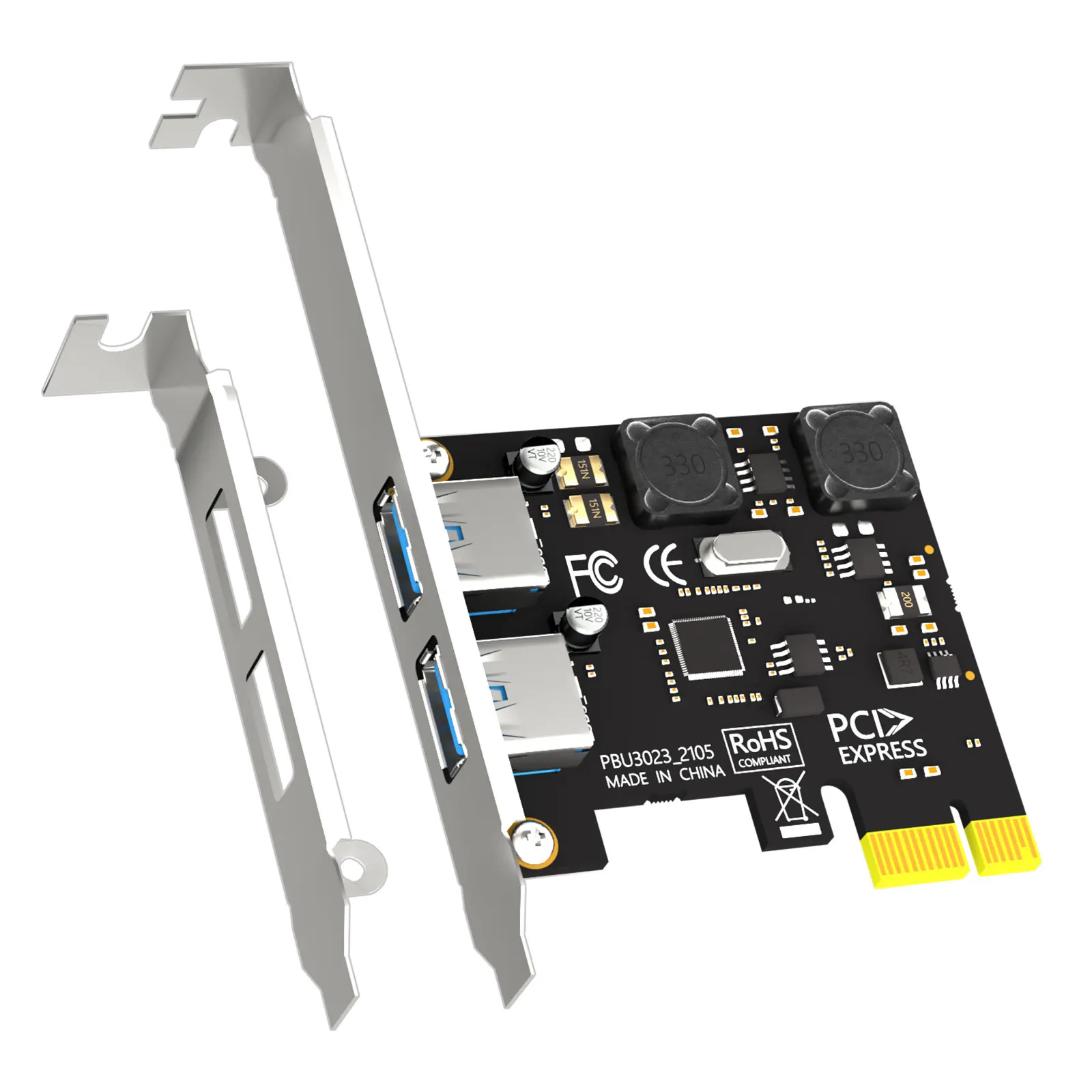 Placa de Expansão PCIe USB 3.0 Tipo-A de 2 Portas