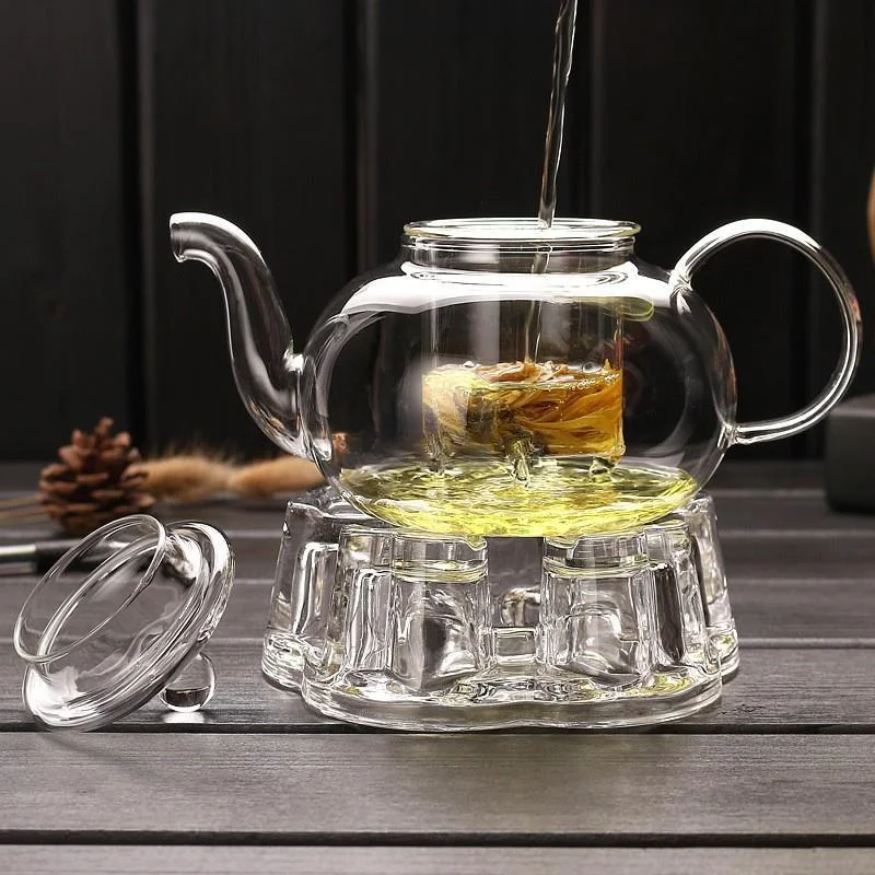 240ml/1000ml High Quality Heat-resistant Glass Teapot Heat-resistant Thickened Glass Teapot with Filter Heated Glass Tea Set