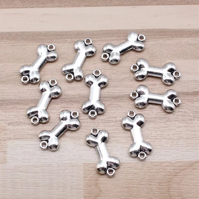 120 Stück Antik-Silberfarbene Hundeknochen-Verbinder 22x10mm für Haustiere, DIY Schlüsselanhänger, Halsketten, Schmuckherstellung, Großhandel – Detail 1
