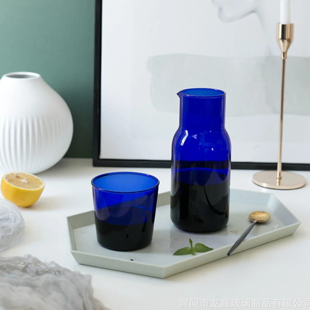 550ml Bedside Water Carafe and Cup Set Glass Night Water Carafe, Water Carafe with Glass Cup Water Carafe for Kitchen, Bedroom