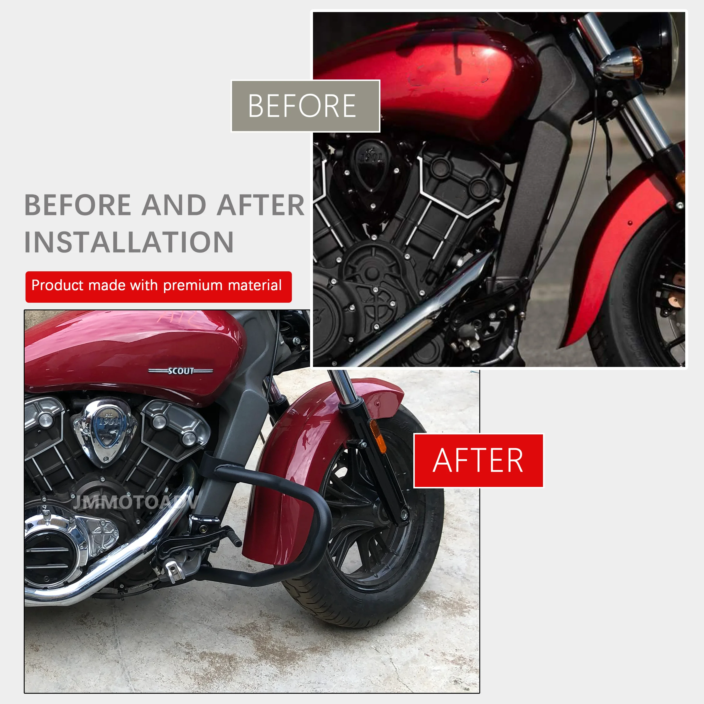 ل الهندي الكشفية ستين ABS بوبر عشرين روج 2015-2023 دراجة نارية تحطم حماية بار محرك الوفير الإطار السقوط حامي