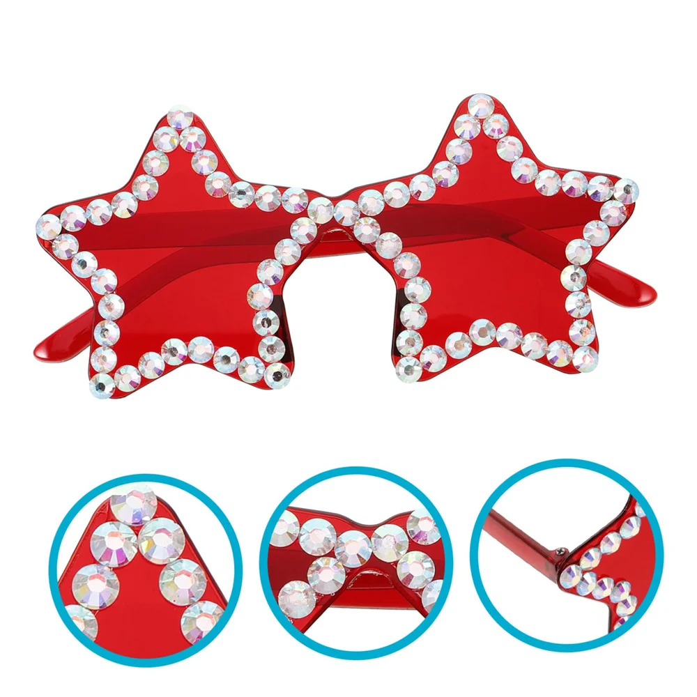 بدون شفة الخماسي النظارات الشمسية Y2K لطيف ستار حجر الراين نظارات الهيب هوب ظلال حفلة نظارات شمسية الفتيات الشارع صور زي الدعائم