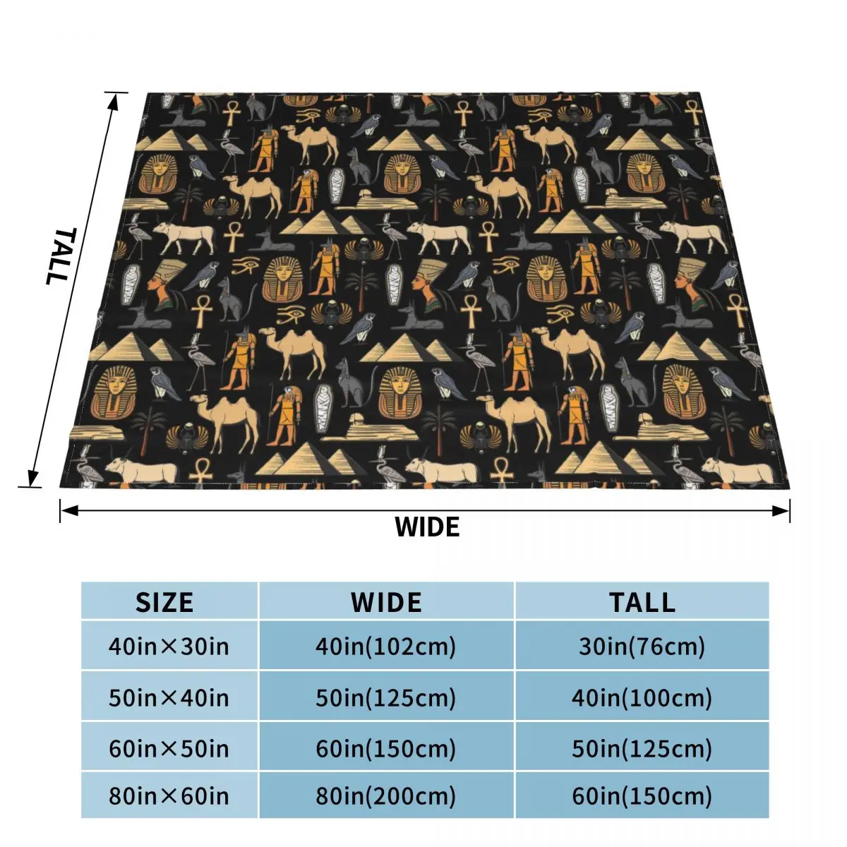 Ancient Egyptian Culture Blanket Soft Warm Flannel Throw Blanket Plush for Bed Living room Picnic Travel Home Sofa