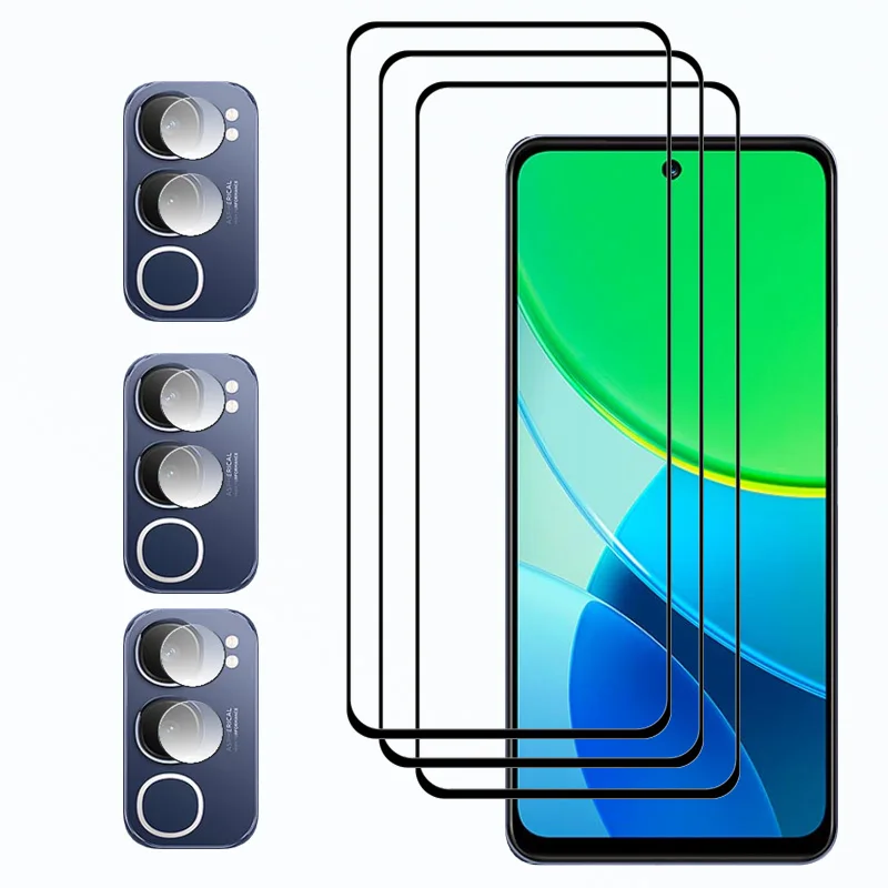 

Newly For VIVO y19s Pro Y19S Screen Protector 9H Clear Tempered glass Anti-Scratch Front Film +Y19S Pro Soft fiber Camera film