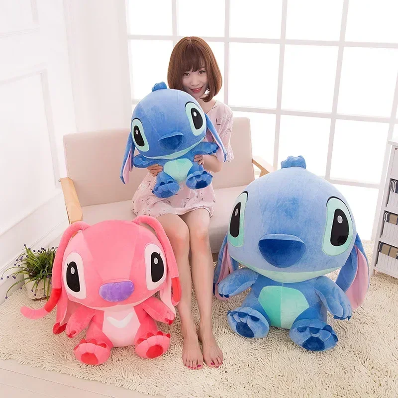 Kawaii Disney Giant Size Lilo&stitch Plush Stuffed Doll Cartoon Animal Couple Sleeping Pillow Softmaterial Toy For Children Gift