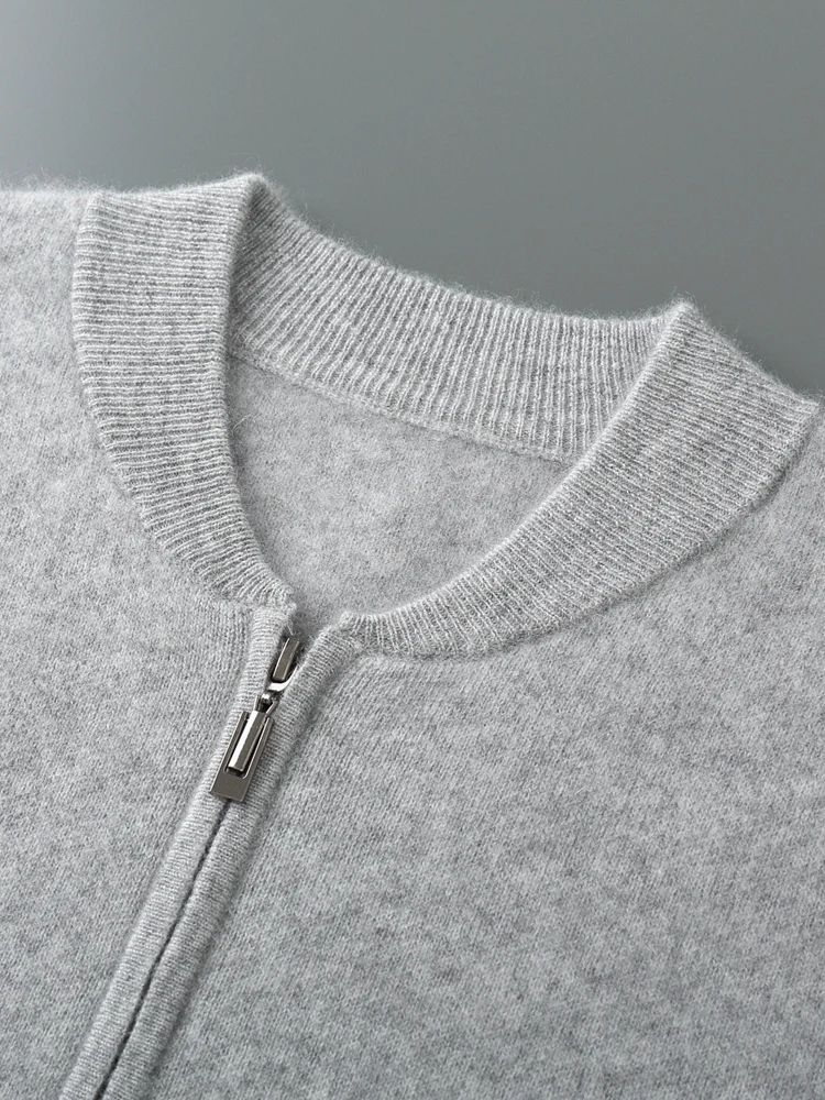 

Men's Wool Cardigans Sweater Zipper Cashmere Knit 100% Merino Wool Sweater Coat Autumn Winter Thick Smart Casual Clothing Tops