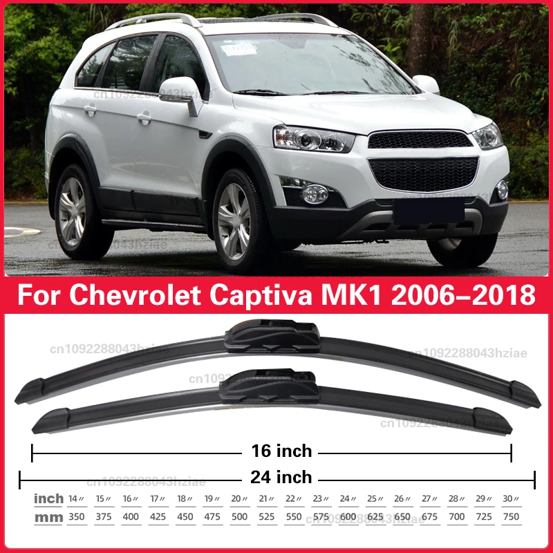 Wiper Front & Rear Wiper Blades Set Kit For Chevrolet Captiva 2006 - 2018 Windshield Windscreen Window Brush 24"+16"+13" view 4
