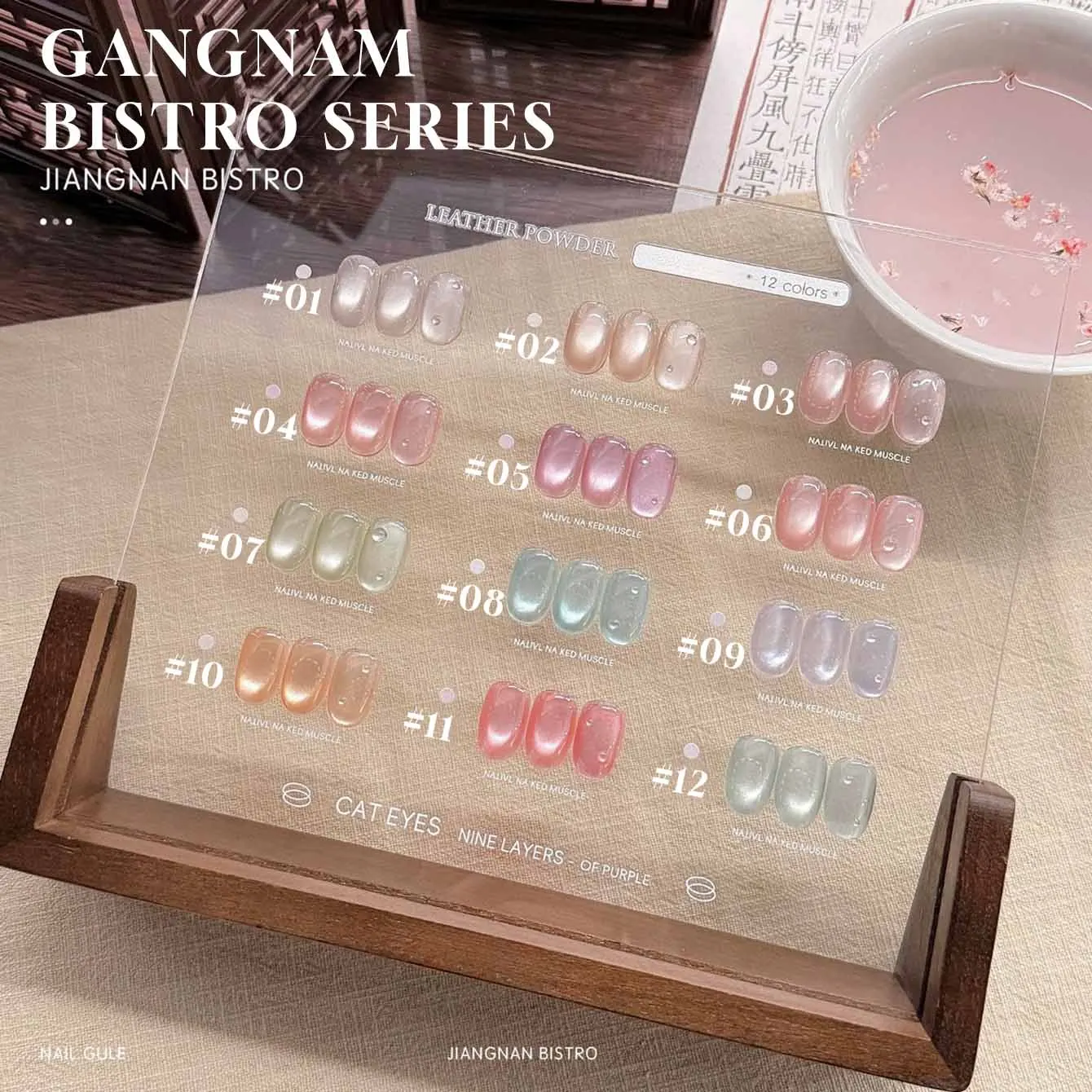 12 مللي 1 قطعة جيانغنان بيسترو القط العين هلام البولندية 2025 جديد وصول تبييض الجليد شفافة ترطيب الزجاج حبة مانيكير مسمار الفن