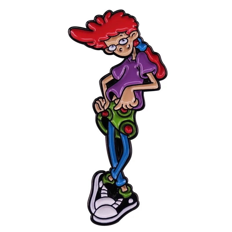 Cool Girl Pepper-Ann Enamel Pin Comedy Animated Character Badge