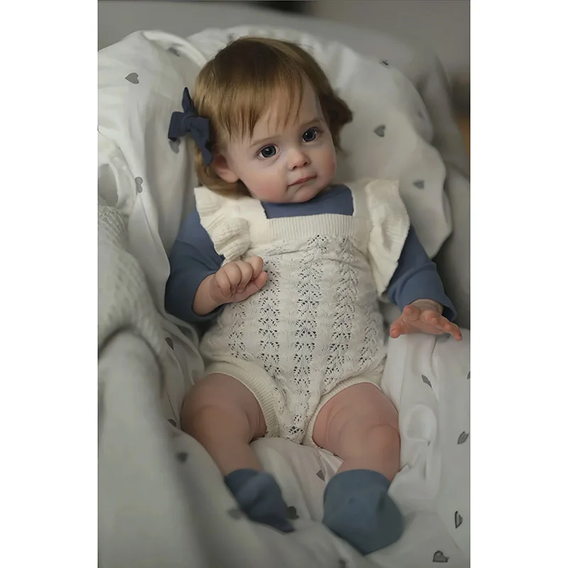 

24INCH 60CM Reborn Toddler Baby Doll Maggi Soft Body Lifelike Baby Dolls Hand Paint Skin with Visible Veins Bonecas Bebe Reborn
