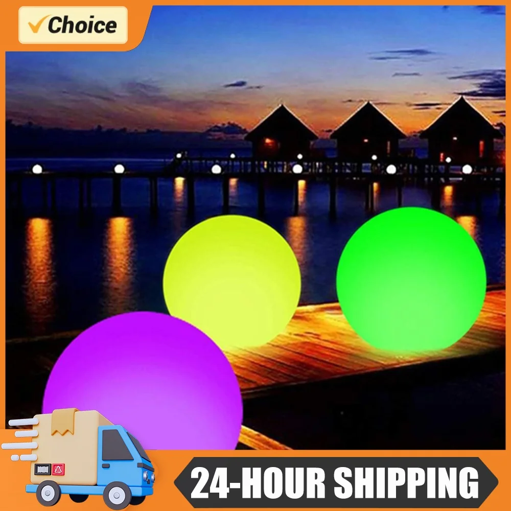 Outdoor LED Garden Ball Remote Control LED Glowing Balloon 16 Colors Water Game Ball Light Beach Wedding Party Decoration