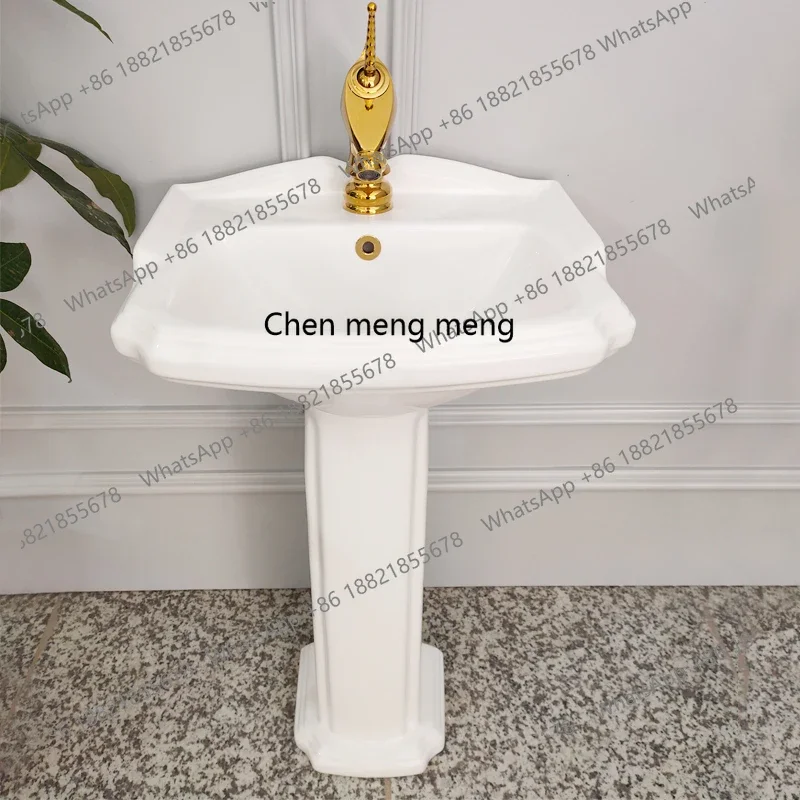 zq10 Bathroom small retro column basin matching four-inch three-hole faucet type single hole