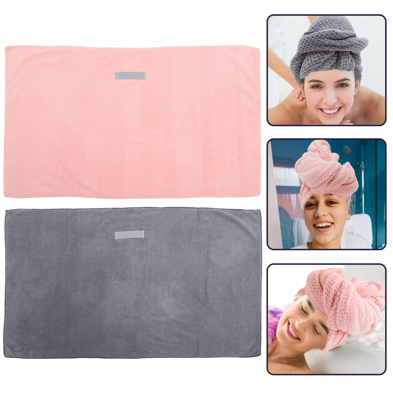 

2Pcs Hair Drying Towel Wrap for Women Rapid Absorbent Coral Fleece Hair Turban Comfortable Lightweight Shower Cap for Home Salon