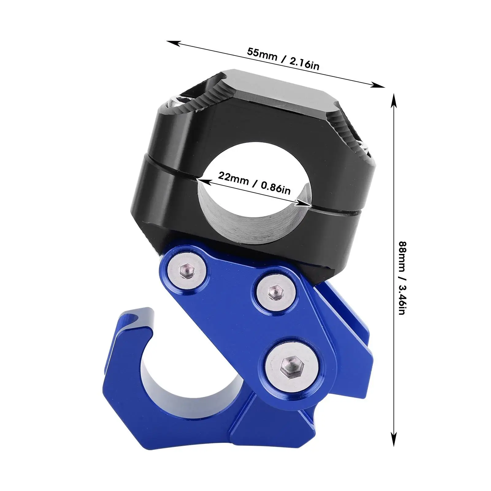 CNC Aluminum Alloy Motorcycle Universal Foldable Hook Helmet Luggage Hanger for 0 .86in 22mm Motorcycle Handlebar