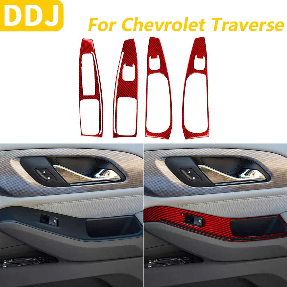 

Для Chevrolet Traverse RS LT 2018-2023 красное углеродное волокно, передняя и задняя дверь, подъемная панель, набор накладок, автомобильные аксессуары, наклейка