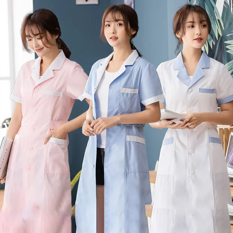 

Unisex White Pharmacy uniform Lab coats Beauty salon Scrubs Pet grooming Long sleeved spa uniform health work Clothing