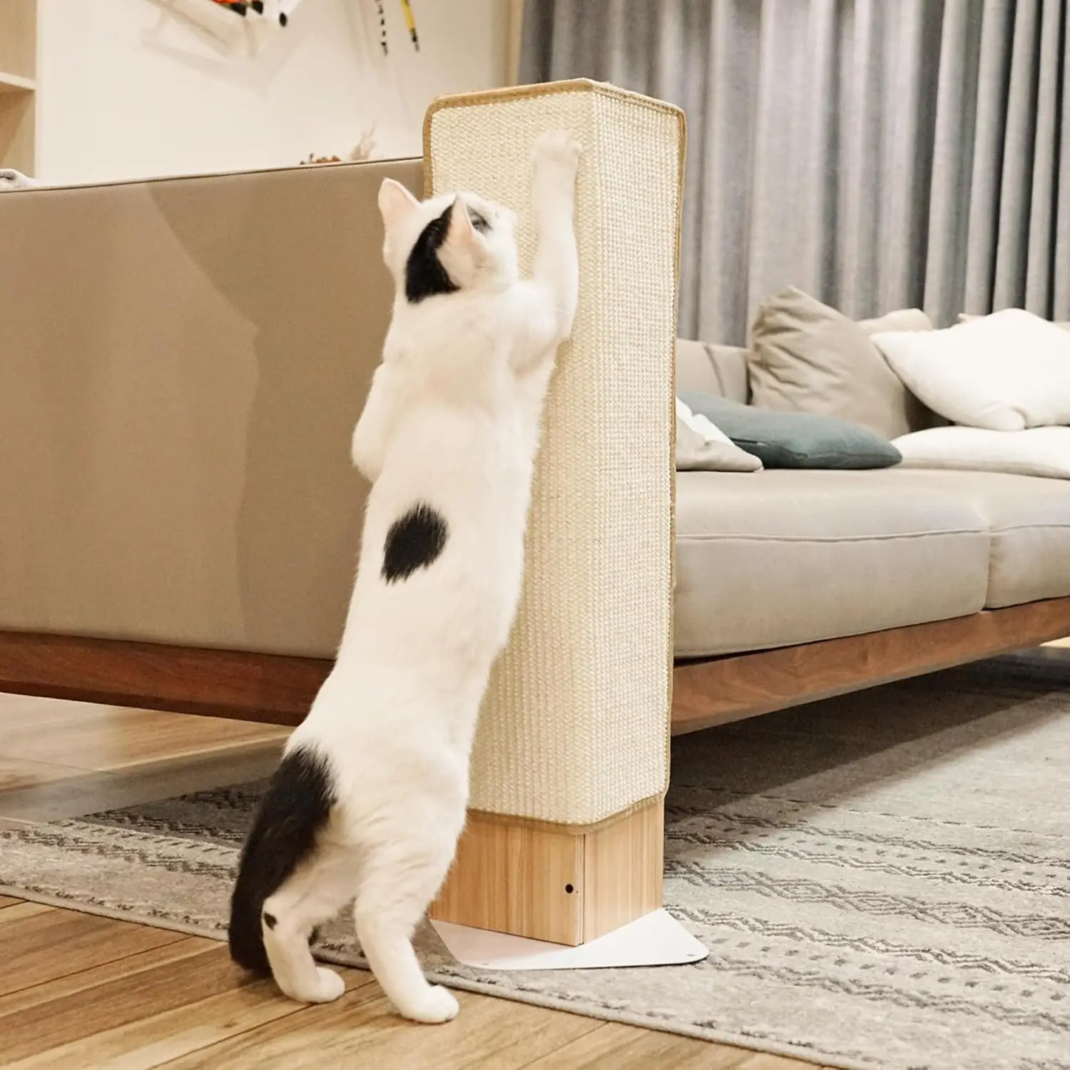 

Corner Cat Scratcher with Sisal Mat, Wall & Furniture Protector, Reversible Base, Large 28"