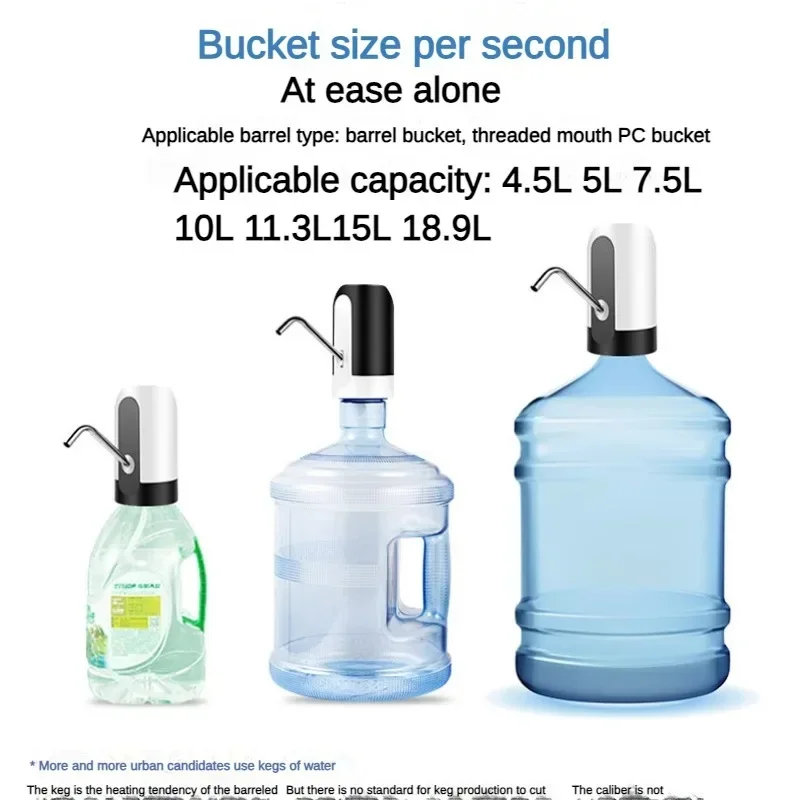 Bomba de água com carregamento usb, 1 peça, dispensadores de água automáticos brancos, interruptor automático de um botão, eletrodomésticos