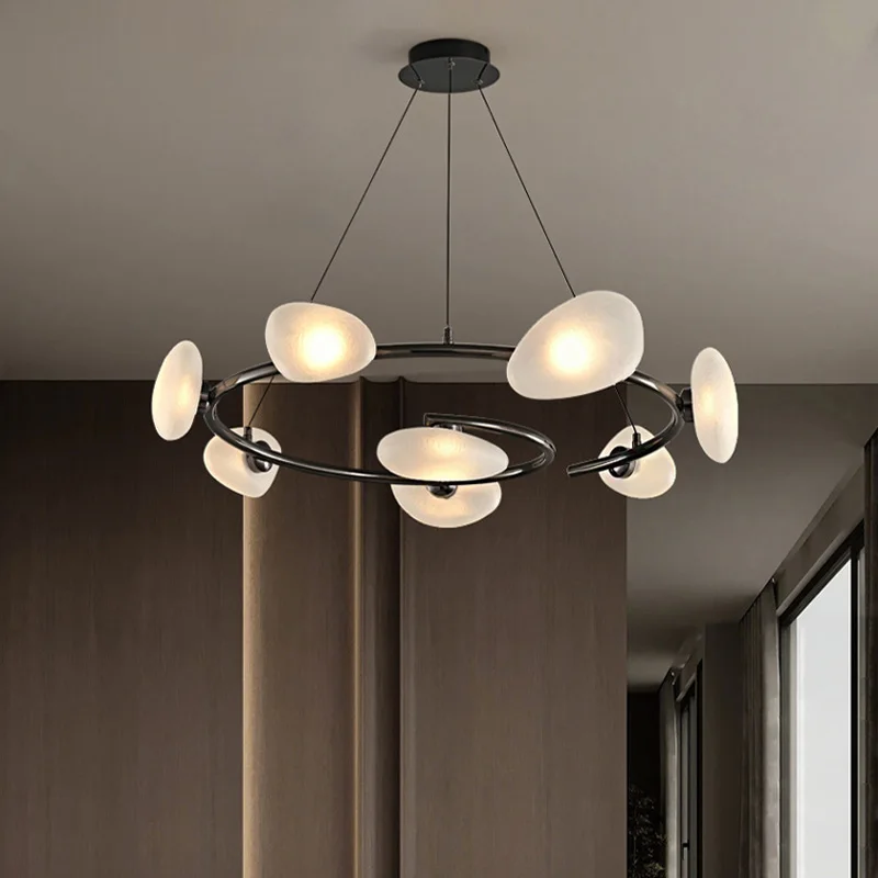 النمط الفرنسي متجمد الزجاج بريق قلادة مصباح مع الجدار ضوء الحديد النحاس الأسود الذهب التعميم عكس الضوء الأسقف