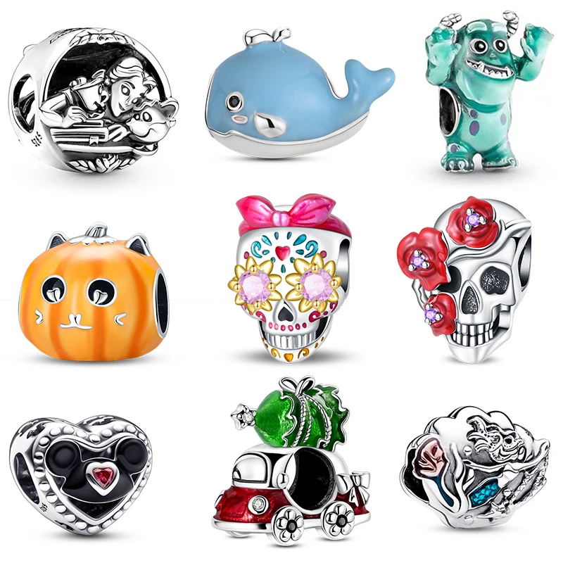 

Christmas Halloween Gift Punk Bead 925 Original for Bracelet Necklace Bead 925 Silver Women Luxury Exquisite DIY Jewelry Making