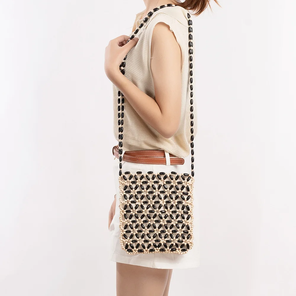 

Новая женская сумка через плечо с бисером, повседневная, ручной работы, в стиле ретро, нишевый дизайн, пляжная, с цветовыми акцентами, кроссбоди