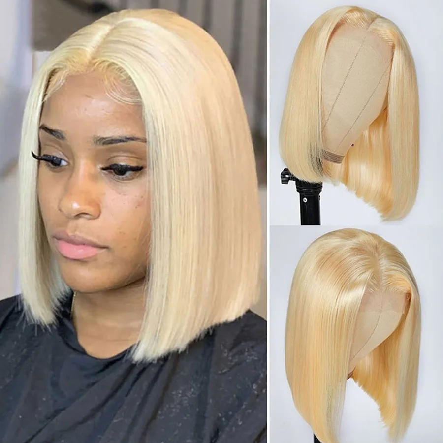 

Short Cut 613 Bob Wig Pre Plucked Bone Straight Blonde 613 Hd Lace Frontal Wigs 13x4 HD Lace Front Human Hair Wig Closure Wigs