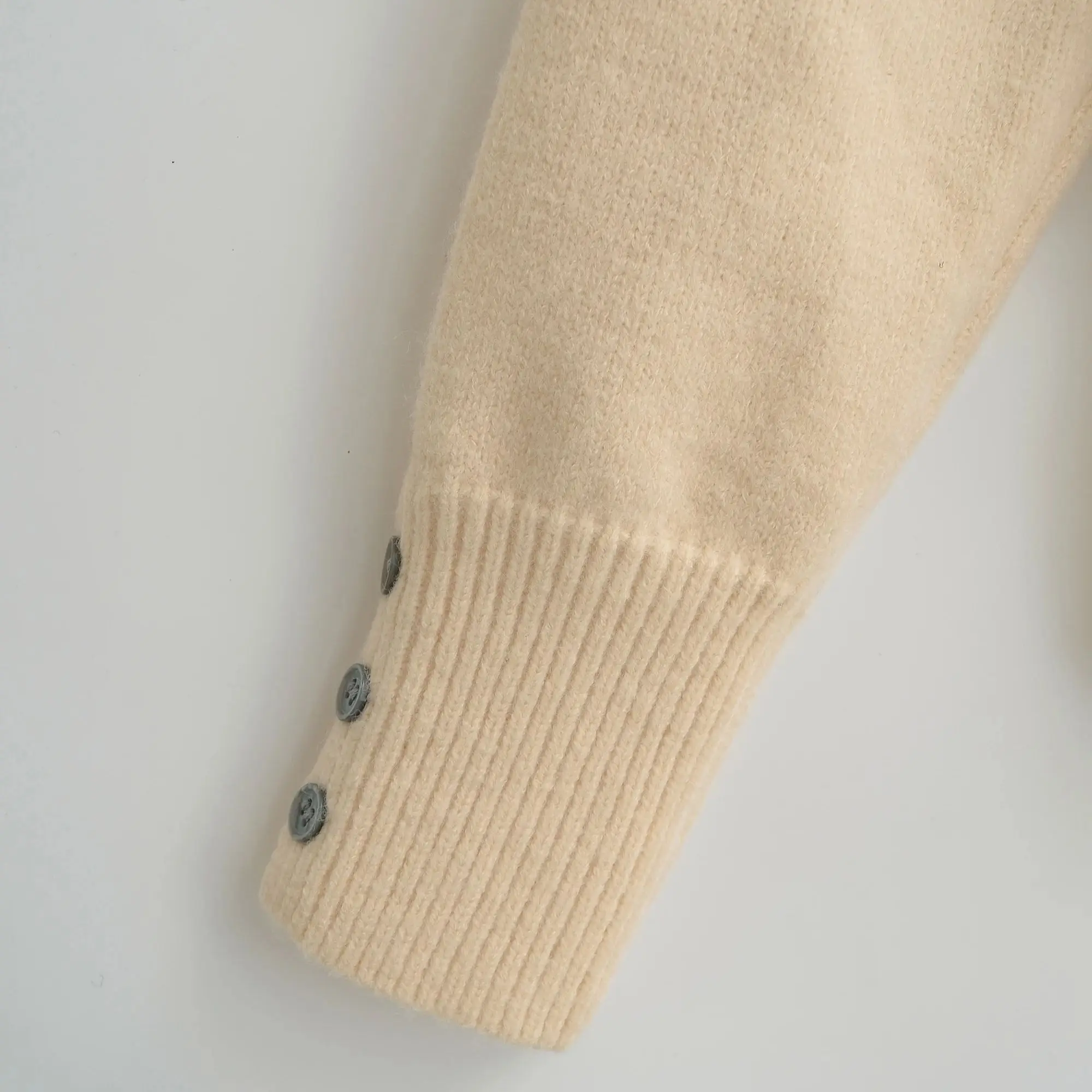 5 ألوان موضة جديدة يا طوق متماسكة سترة للنساء زر الضلع تنحنح عالية الخصر كم طويل البلوز البلوز ربيع الخريف تريكو