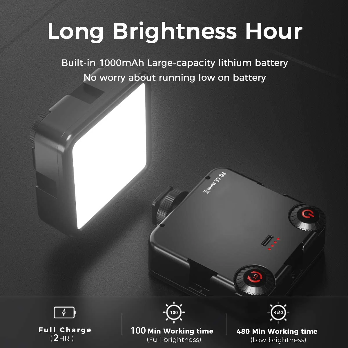 LED Video Light Portable Photography On-Camera 3000K-6000K Bi-Color lighting Cold Shoe for DSLR Camera Camcorder Gopro Vlog