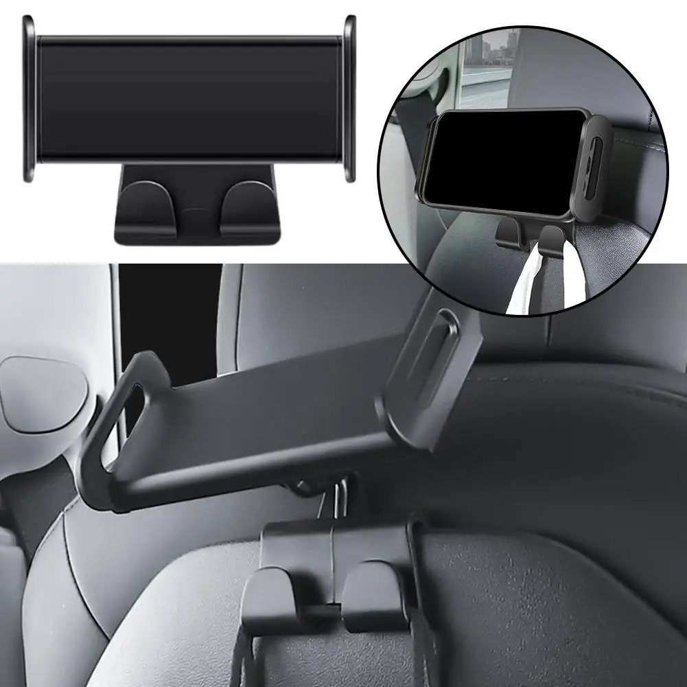 ヘッドレストフック 車用シートバック用 クリップ付き タブレットホルダー スマホスタンド テスラY 2026用 財布 ハンドバッグ 食料品袋 F1N1