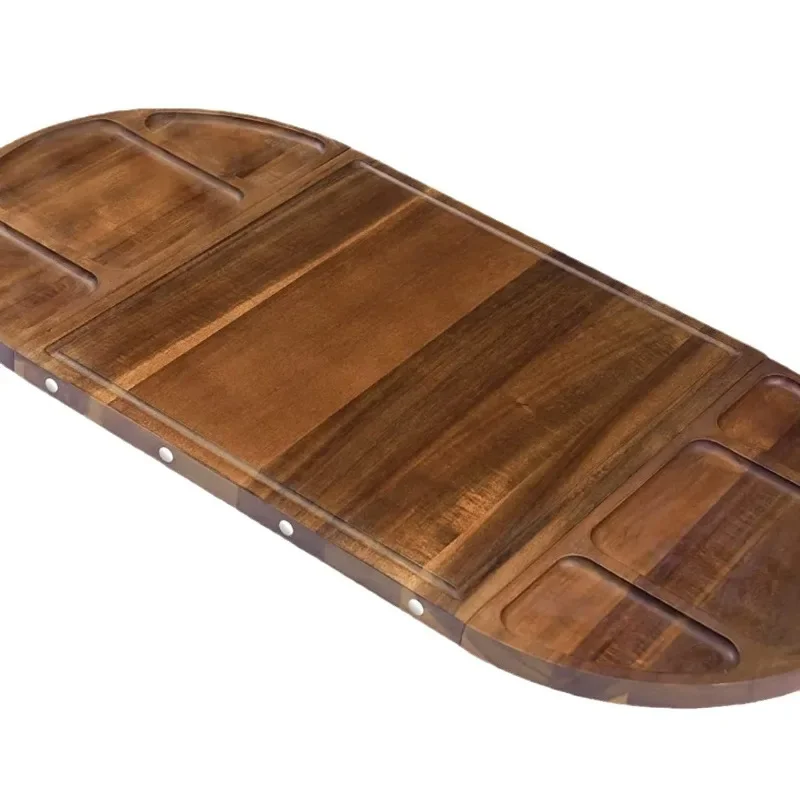 Wooden steak splicing cutting board, household semi-circular tray, kitchen cutting board