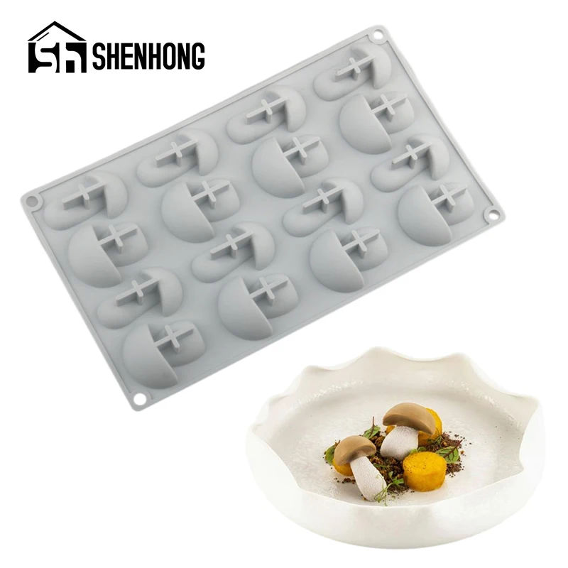 SHENHONG Chocolate Moulds Sugarcraft Fondant Mold 3D or Flake Mushroom Cake Molds Silicone Lace Mat Dessert Placing Decoration