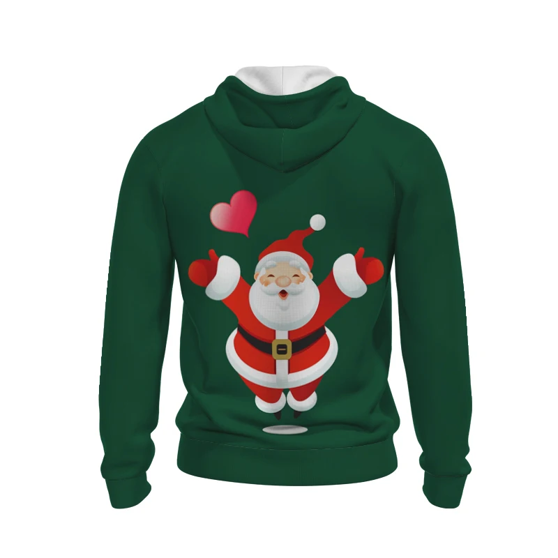 Autumn Hot Selling Gifts for Children 3D Digital Printing Christmas Zipper Hoodie Street Creative Leisure Sports Pullover