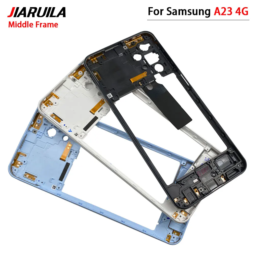 New For Samsung A23 4G A42 A23 5G Middle Bezel frame Antenna Case Cover Replacement Parts with NFC Flex Cable