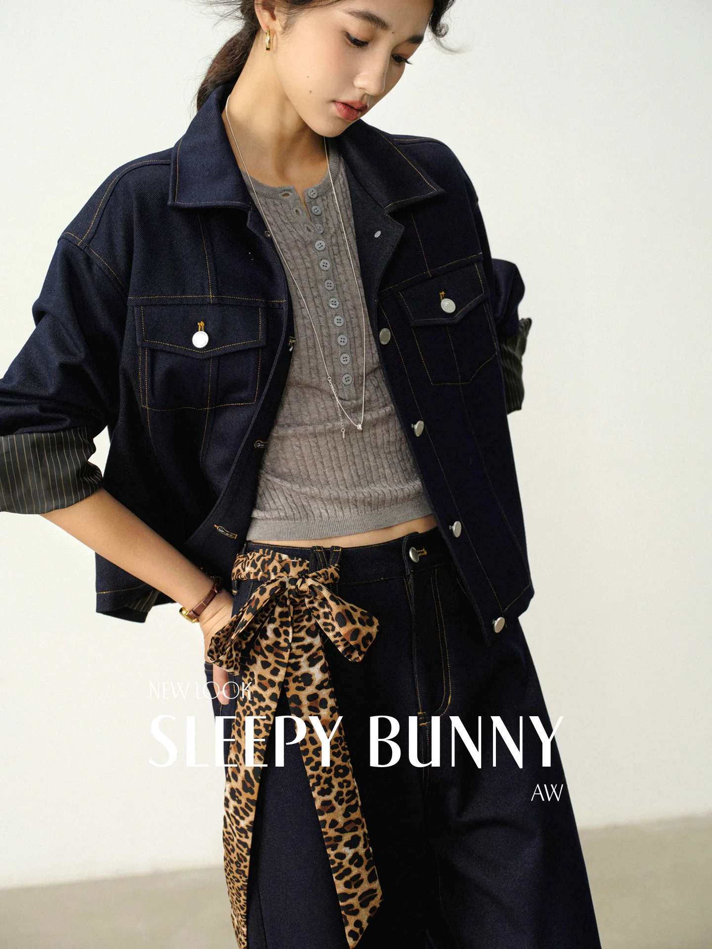 

Vintage Loose Denim Jacket Dark Blue Drop Shoulder Jean Coat Casual Autumn Lapel Outerwear Women Retro American Style Fashion
