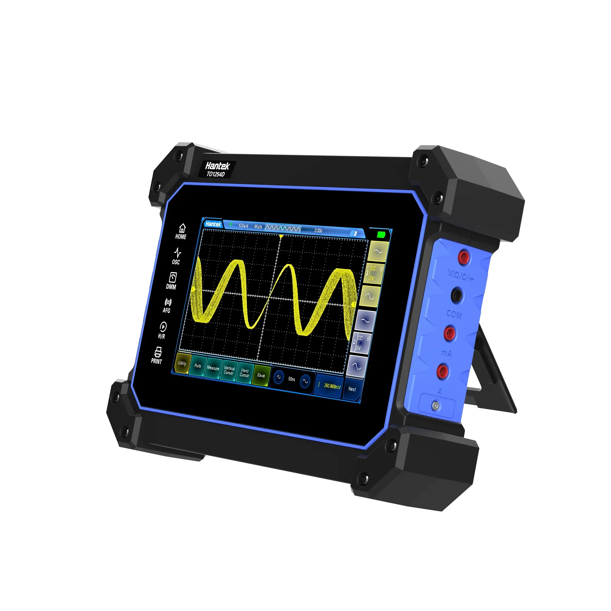 TO1112D Touch Screen Digital Oscilloscope 2 Channels 110 Mhz Handheld Oscilloscope + Signal Source