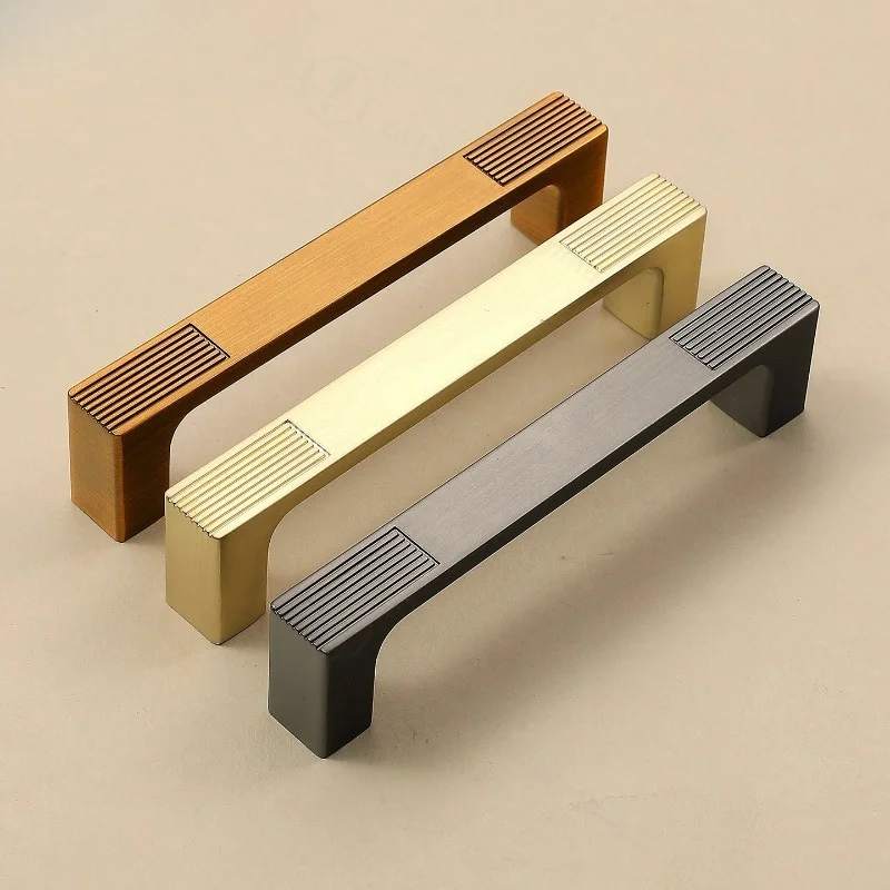 Modern Zinc Alloy Cabinet Pull Handles Furniture Drawer Knobs for Kitchen Wardrobe Nightstand Shoe Cabinet Hardware