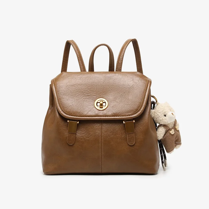 

Korean Style Women Backpacks Leather Girl's School Bags Retro Ladies Travel Bagpacks