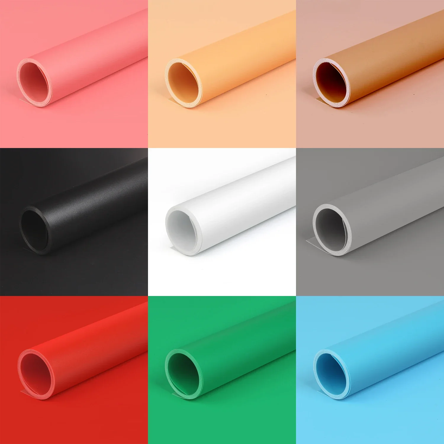 Solid Color PVC Backdrops Seamless Glare-free Vinyl Background for Product Shooting Stock Photos Portraits Photography Studio