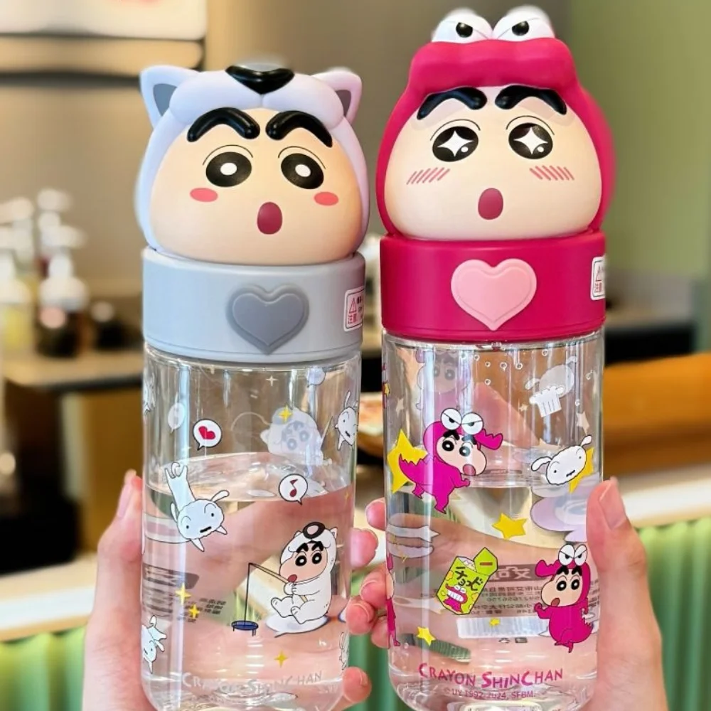 

Подлинные 500 мл карандаш Шин-Чан куклы прозрачные чашки Kawaii мультфильм портативные студенческие бутылки чашки для воды подарки на день рождения
