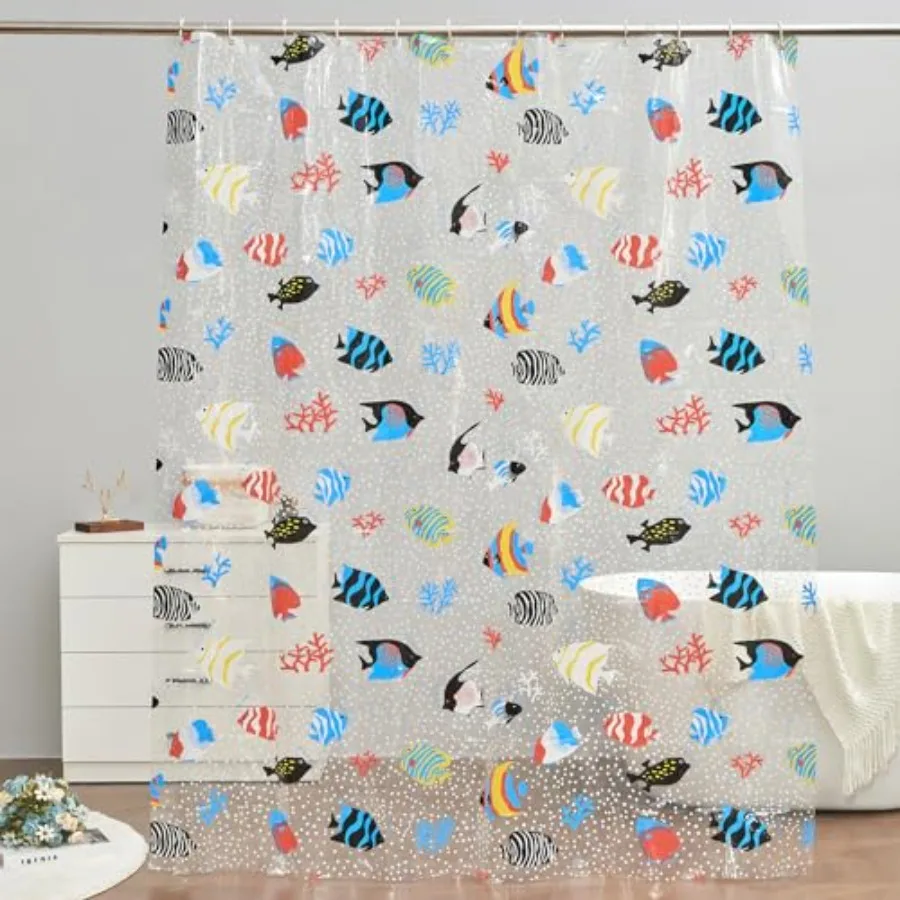

Clear Shower Curtain 78" L x 72" W Waterproof Lightweight Shower Curtain Liner PEVA Long Fashion Bath Shower Curtains with 12 G