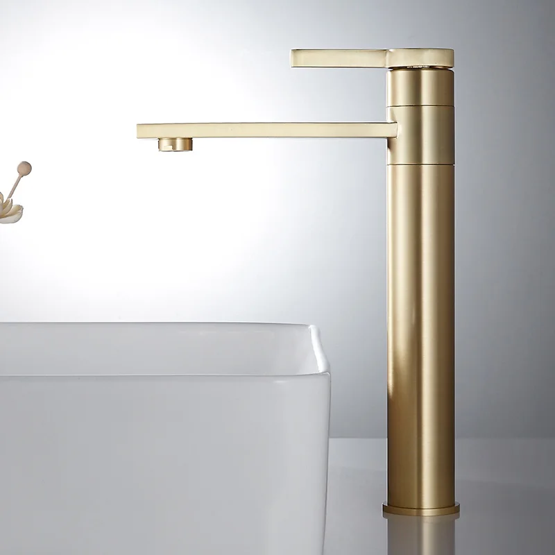 

Bathroom Basin Faucet Hot and Cold Brass Sink Mixer Single Lever Rotation Sink Faucet Water Faucet Crane Brush Gold Crane