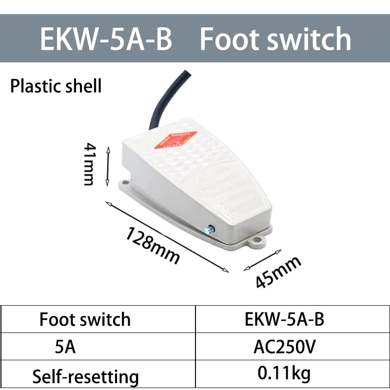 E-Stop Foot Pedal Switch 5A 380V/220V AC, SPDT Momentary Control for Spot Welder, Medical, Packing Machine, Robust Durability