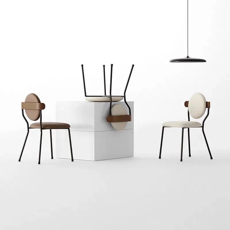 French antique dining chair home solid wood backrest designer creative Nordic cream style dining table chair Interne