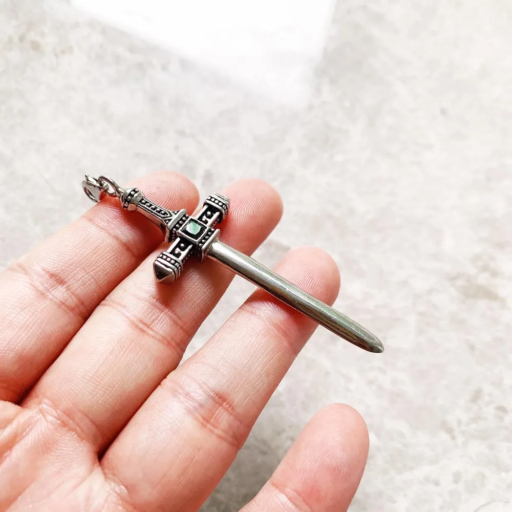 Pendant Sword Brand New Fashion Jewelry Europe Style 925 Sterling Silver Vintage Rebel Gift For Woman & Men