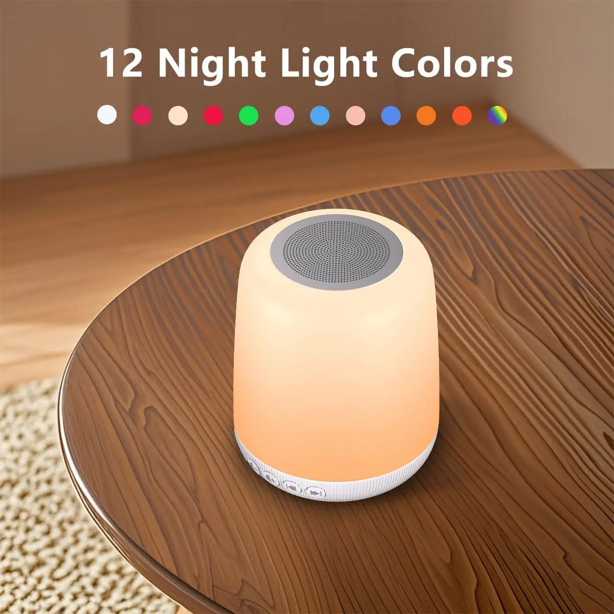 Portable White Noise Machine with 30 Sounds, 12 Night Lights, Timer, App & Touch Control for Sleep