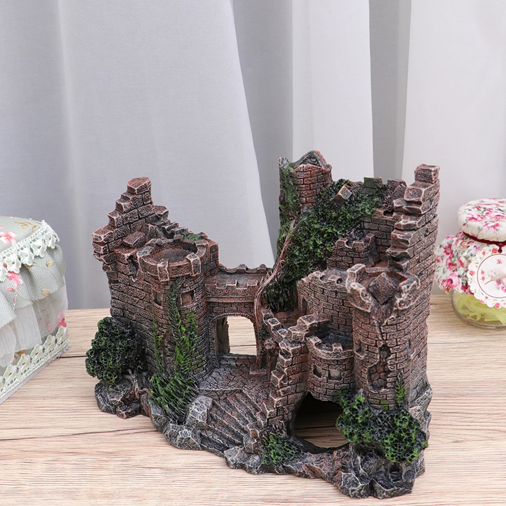 

Fish Tank Castle Adornment Resin Craft Decor Underwater naments Long Lasting Unique Design Aquarium Pet Supplies