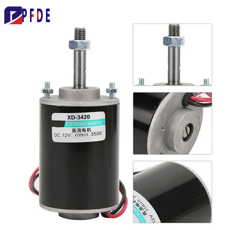 DC 12V24V 30W 3500RPM-7000RPM Electric Permanent Magnet Motor High Speed CW/CCW Electric Motor for DIY Generator XD-3420