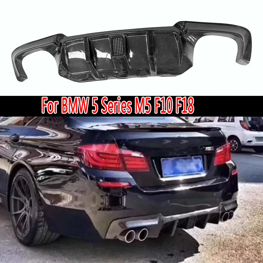 

Для BMW 5 серии M5 F10 F18 2011-2016 углеродное волокно с подсветкой Автомобильный задний бампер диффузор задние разветвители спойлер задняя губа кузов комплект