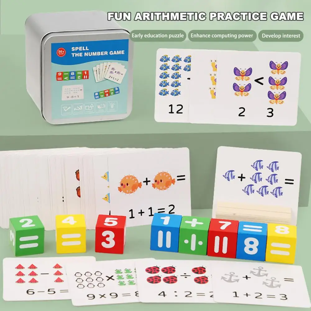 Wiskunde Leren Spel Kinderen Wiskunde Flashcards Educatieve Wiskunde Speelgoed Set Voor Kinderen Optellen Aftrekken Vermenigvuldiging Divisie